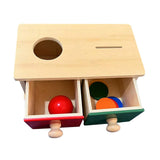 Maxbell Object Permanence Box Baby Development Toy for Children Valentines Day Gifts 2 Drawers