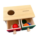 Maxbell Object Permanence Box Baby Development Toy for Children Valentines Day Gifts 2 Drawers