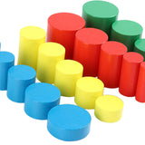 Maxbell 20x Wooden Cylinders Blocks Education Toy for Toddlers 2 3 Year Old Children