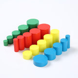 Maxbell 20x Wooden Cylinders Blocks Education Toy for Toddlers 2 3 Year Old Children