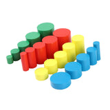 Maxbell 20x Wooden Cylinders Blocks Education Toy for Toddlers 2 3 Year Old Children