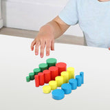 Maxbell 20x Wooden Cylinders Blocks Education Toy for Toddlers 2 3 Year Old Children