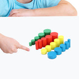 Maxbell 20x Wooden Cylinders Blocks Education Toy for Toddlers 2 3 Year Old Children