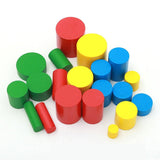 Maxbell 20x Wooden Cylinders Blocks Education Toy for Toddlers 2 3 Year Old Children