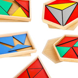 Maxbell Montessori Toy Geometric Shapes Board Educational Toy Wooden Geometry Puzzle