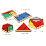 Maxbell Montessori Toy Geometric Shapes Board Educational Toy Wooden Geometry Puzzle