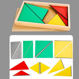 Maxbell Montessori Toy Geometric Shapes Board Educational Toy Wooden Geometry Puzzle