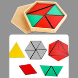 Maxbell Montessori Toy Geometric Shapes Board Educational Toy Wooden Geometry Puzzle