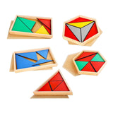 Maxbell Montessori Toy Geometric Shapes Board Educational Toy Wooden Geometry Puzzle