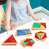 Maxbell Montessori Toy Geometric Shapes Board Educational Toy Wooden Geometry Puzzle