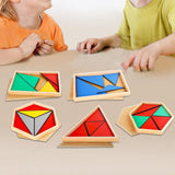 Maxbell Montessori Toy Geometric Shapes Board Educational Toy Wooden Geometry Puzzle