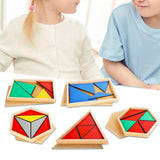 Maxbell Montessori Toy Geometric Shapes Board Educational Toy Wooden Geometry Puzzle