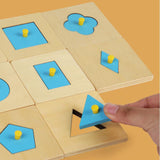Maxbell Wooden Shape Peg Puzzle Geometric Shapes Matching Toy for Ages 2~Baby Kids