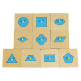 Maxbell Wooden Shape Peg Puzzle Geometric Shapes Matching Toy for Ages 2~Baby Kids