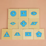 Maxbell Wooden Shape Peg Puzzle Geometric Shapes Matching Toy for Ages 2~Baby Kids