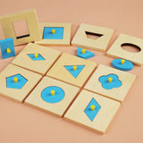 Maxbell Wooden Shape Peg Puzzle Geometric Shapes Matching Toy for Ages 2~Baby Kids