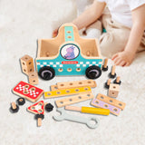 Maxbell Wooden Building Set Hands on Wooden Tool Toy for Children Boys Girls Baby