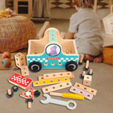 Maxbell Wooden Building Set Hands on Wooden Tool Toy for Children Boys Girls Baby