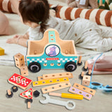 Maxbell Wooden Building Set Hands on Wooden Tool Toy for Children Boys Girls Baby
