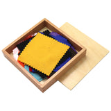 Maxbell Montessori Fabric Box Wooden Box with 24 cloth for Teaching Aids Boys Girls