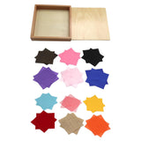 Maxbell Montessori Fabric Box Wooden Box with 24 cloth for Teaching Aids Boys Girls