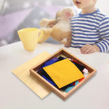 Maxbell Montessori Fabric Box Wooden Box with 24 cloth for Teaching Aids Boys Girls