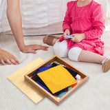 Maxbell Montessori Fabric Box Wooden Box with 24 cloth for Teaching Aids Boys Girls
