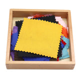 Maxbell Montessori Fabric Box Wooden Box with 24 cloth for Teaching Aids Boys Girls
