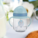 Maxbell Silicone Training Cup 8.5oz Portable Baby Sippy Cup for Baby Boys Girls Kids Blue