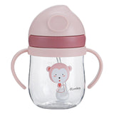 Maxbell Silicone Training Cup 8.5oz Portable Baby Sippy Cup for Baby Boys Girls Kids Pink