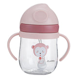 Maxbell Silicone Training Cup 8.5oz Portable Baby Sippy Cup for Baby Boys Girls Kids Pink