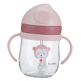 Maxbell Silicone Training Cup 8.5oz Portable Baby Sippy Cup for Baby Boys Girls Kids Pink