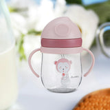 Maxbell Silicone Training Cup 8.5oz Portable Baby Sippy Cup for Baby Boys Girls Kids Pink