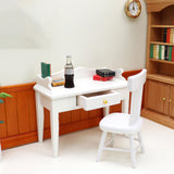 Maxbell 1/12 Dollhouse Desk Mini Wooden Furnishing for Bedroom Home Decor Doll House