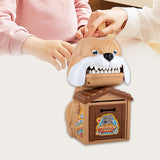 ATM Savings Bank Fingerprint and Password Money Boxes for Age 3-8 Years Kids Brown