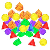 Maxbell 100 Pieces Geometric Solids Color Sensory Montessori for Games Activity Home