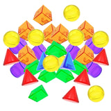 Maxbell 100 Pieces Geometric Solids Color Sensory Montessori for Games Activity Home