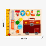 Maxbell Montessori Busy Board Wooden Busy Board for Toddlers Kids Preschool Learning Style A