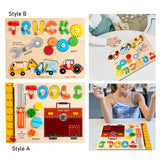 Maxbell Montessori Busy Board Wooden Busy Board for Toddlers Kids Preschool Learning Style A
