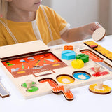 Maxbell Montessori Busy Board Wooden Busy Board for Toddlers Kids Preschool Learning Style A