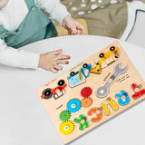 Maxbell Montessori Busy Board Wooden Busy Board for Toddlers Kids Preschool Learning Style B