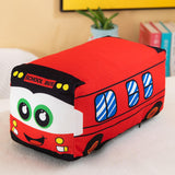 Maxbell Plush School Bus Decorative Home Decor Cushion for Living Room Study Bedroom red 35cm