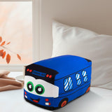 Maxbell Plush School Bus Decorative Home Decor Cushion for Living Room Study Bedroom blue 25cm