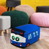 Maxbell Plush School Bus Decorative Home Decor Cushion for Living Room Study Bedroom blue 25cm