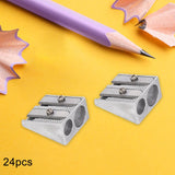 Maxbell 24 Pieces Double Hole Pencil Sharpener Gift Manual for Office Home Classroom