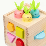 Wooden Activity Busy Cube Shape Sorting Cube Toy Box for Sensory Exploration