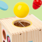 Wooden Activity Busy Cube Shape Sorting Cube Toy Box for Sensory Exploration