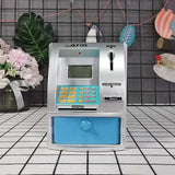 Maxbell Kids ATM Piggy Bank Educational Toys for Ages 3 4 5 6 7 8 Years Old Children silver blue