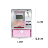Maxbell Kids ATM Piggy Bank Educational Toys for Ages 3 4 5 6 7 8 Years Old Children silver pink
