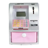 Maxbell Kids ATM Piggy Bank Educational Toys for Ages 3 4 5 6 7 8 Years Old Children silver pink